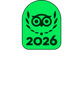 Tripadvisor TC Badge + Travelers’ Choice Center Aligned White - LL